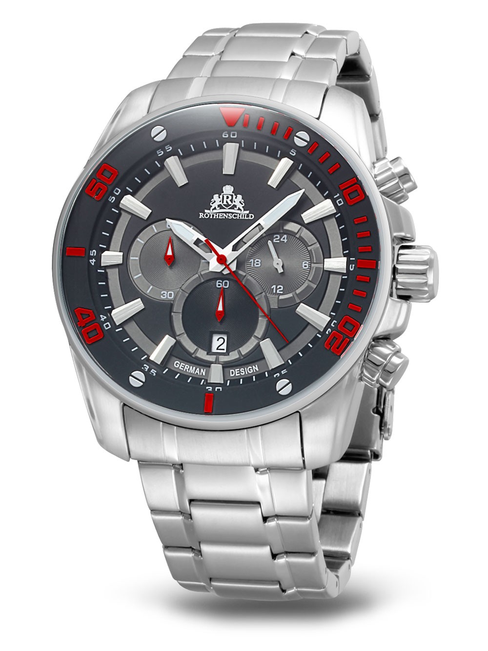 Rothenschild Steam RS-1403-AS-BKRD Chrono grey-red 47 mm 100M