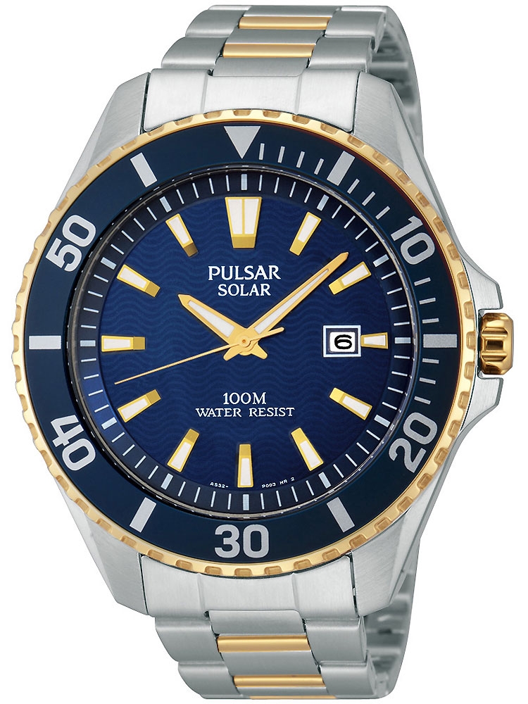 Pulsar PX3032X1 sportliche Solar Herren Armbanduhr 100M 44mm bicolor Pulsar PX3032X1 sportliche Solar Herren Armbanduhr 100M 44mm bicolor