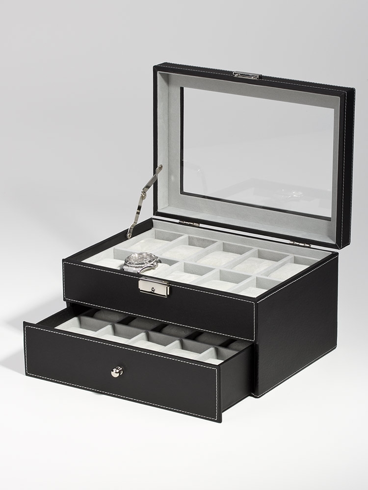 Rothenschild Ceas cutie RS-1683-20BL pentru 20 Ceasuri negru