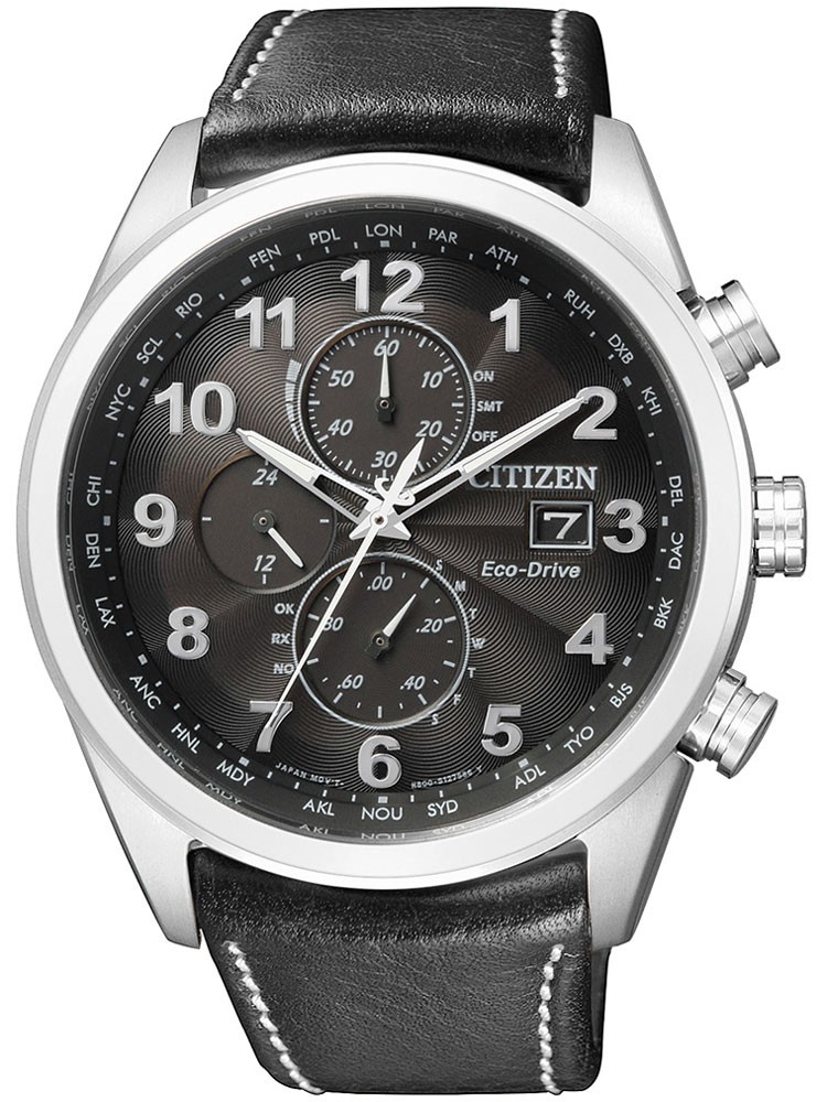 Ceas barbatesc Citizen Eco-Drive AT8011-04E Chrono cu Functii Saphir, 43 mm, 20 ATM