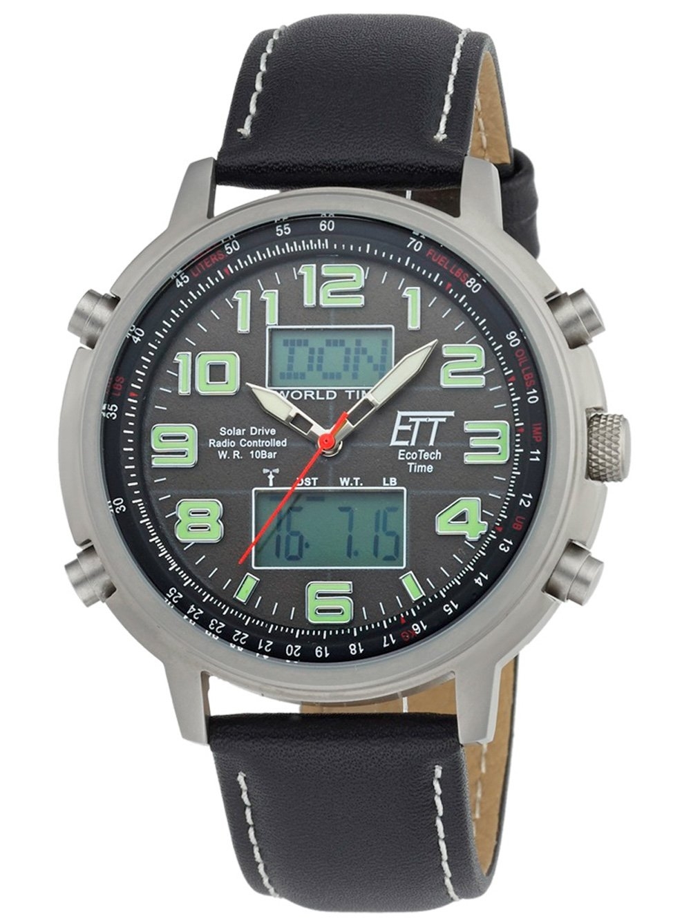 Ceas barbatesc ETT EGS-11301-22L Solar Drive Radiocontrolat Hunter II Chrono 48mm 10ATM