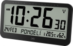 Reloj: JVD RB9359.1 Funkwecker, digital, schwarz, Höhe 20,2 cm