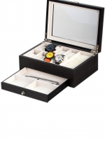 Ceas: Cutie lemn/sticla ceasuri + bijuterii Rothenschild RS-2271-GI pentru 8 ceasuri